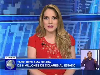 Tame reclama deuda de 8 millones de dólares al Estado