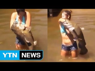 [영상] 팔뚝만한 물고기..."잡힌거야, 잡은 거야?" / YTN (Yes! Top News)