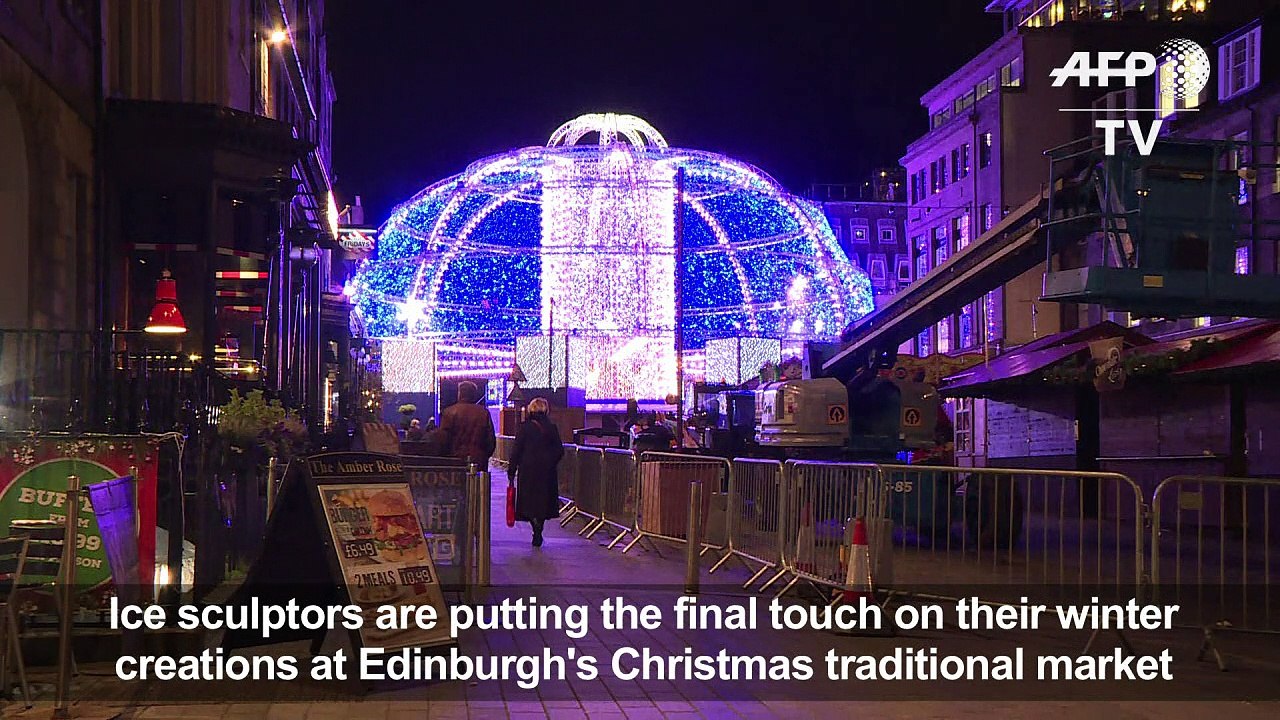 Edinburgh winter ice sculptures come to life
