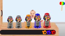 Learn Colors with Gumball Machine Soccer Balls WOODEN HAMMER Cartoon for Kids Toddlers Babies
