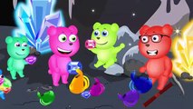 Mega Gummy Bear No One Can Open a Soda Finger Family Nursery Rhymes for kids Toys Fun