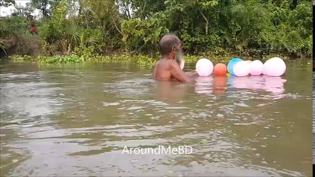 Most Beautiful Fishing Ever Catching Fish Using Balloon From Village River