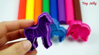 Learn Colors with Play Doh Animal Molds Elephant Lion Giraffe Zebra Fun & Creative for Kids