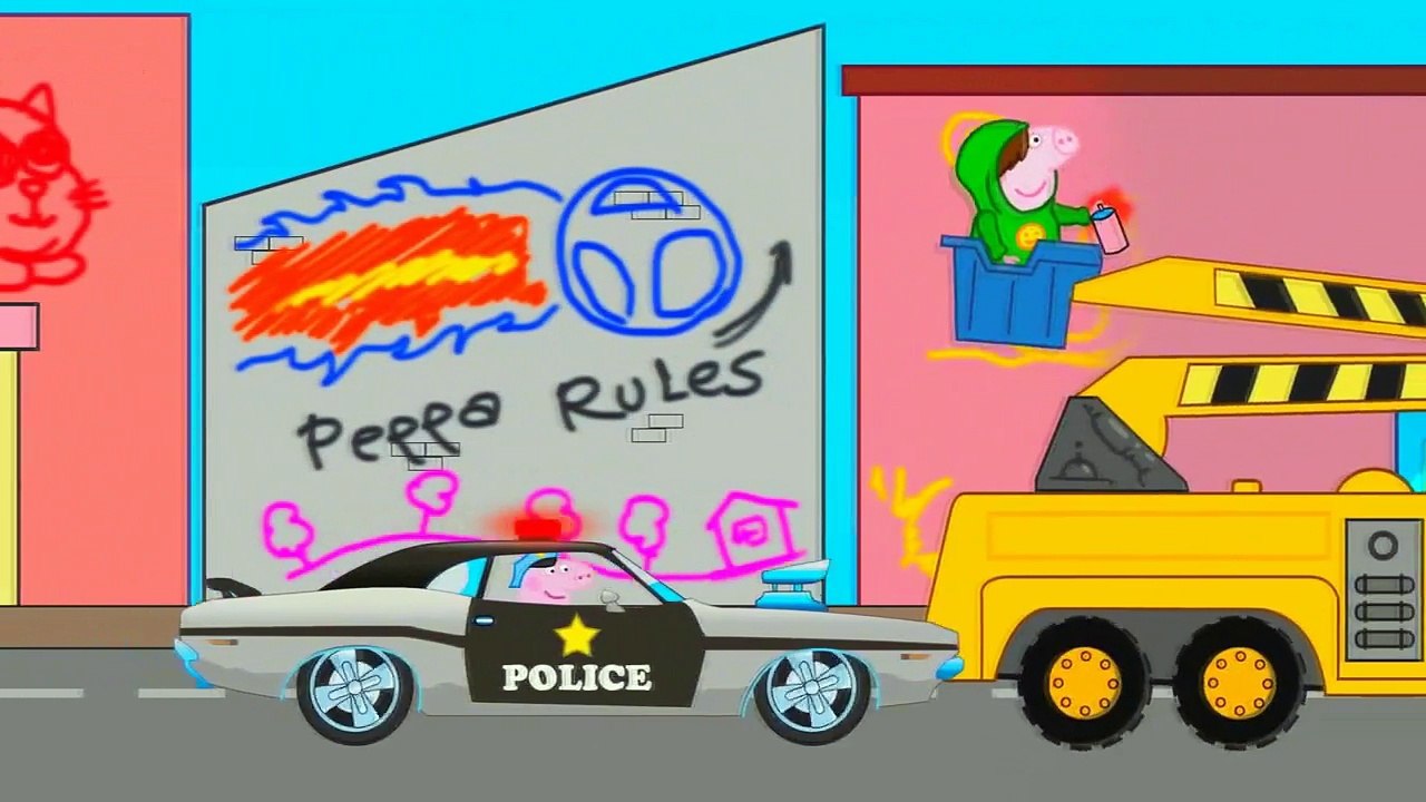 Peppa Pig Police Car Kids Animation and Vehicles for Children. New Episodes by Pig Wheels TV