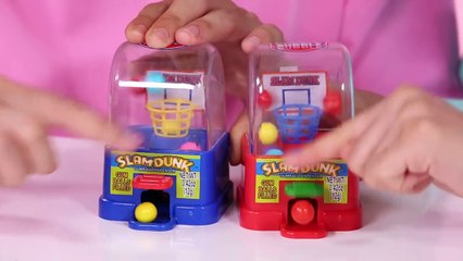 [지니vs강이] 폭신폭신 솜사탕 풍선껌 크게 불기, 껌볼 뽑기 대결 놀이