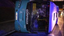 İstanbul'da Halk Otobüsü Devrildi