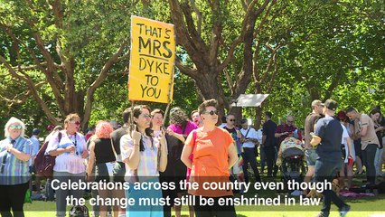 Celebrations as Australians back same-sex marriage