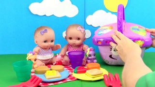 Twin Baby Dolls Lil Cutesies Doll Picnic, Bedtime, Bath, Play Doh Food Finger Family Nursery Rhyme
