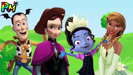Wrong Hairs Disney Princess Tiana VAMPIRINA Frozen Anna Woody The Alphabet Song Nursery Rhymes-7817XStn0C0