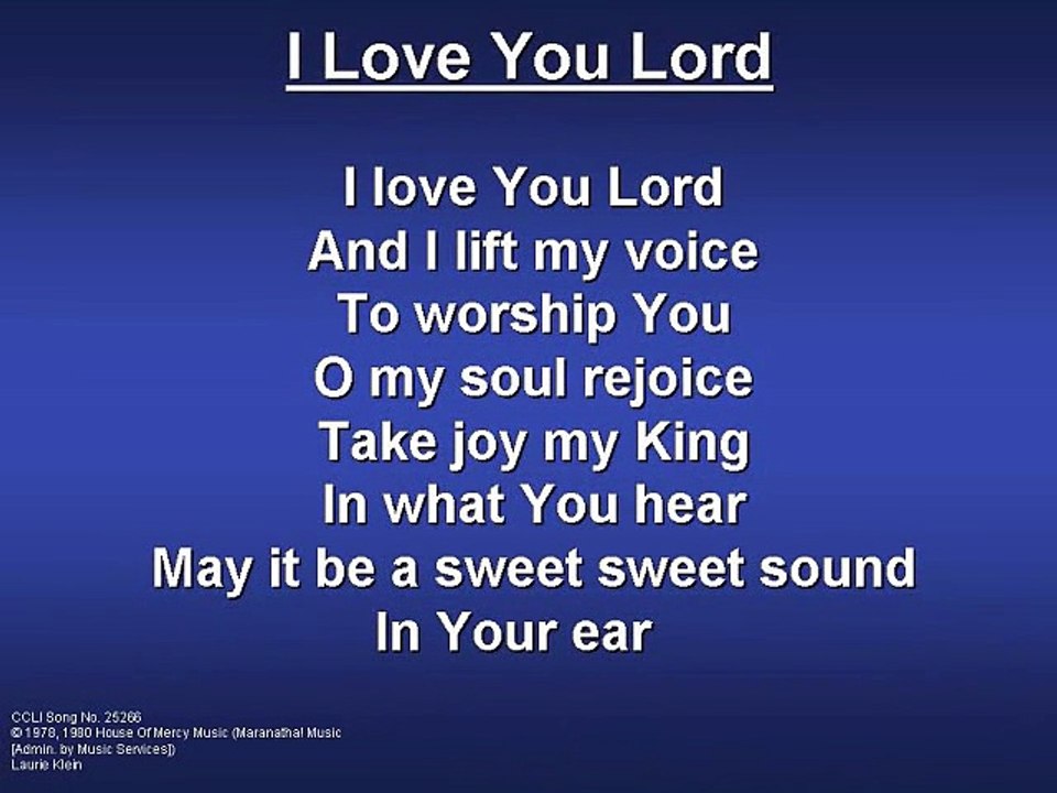 I Love You Lord