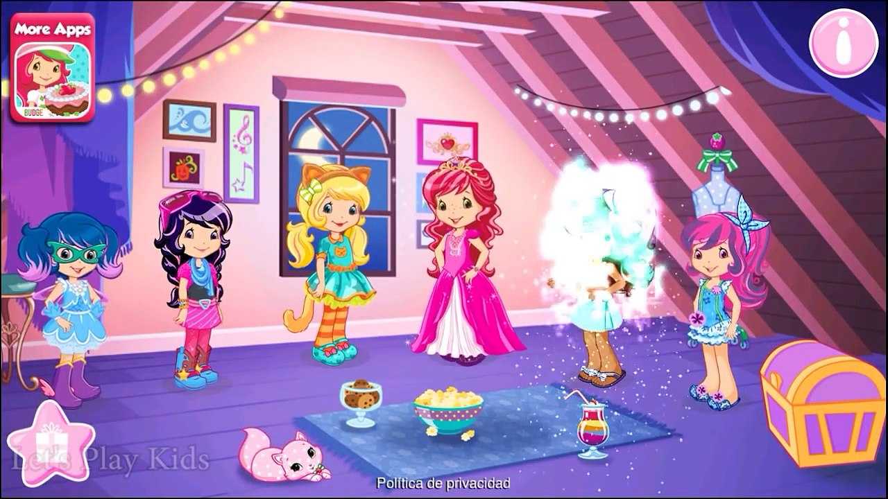 ROSITA FRESITA EN ESPAÑOL FIESTA DE PIJAMAS Strawberry Shortcake Dress Up Dreams| Lets Play Kids