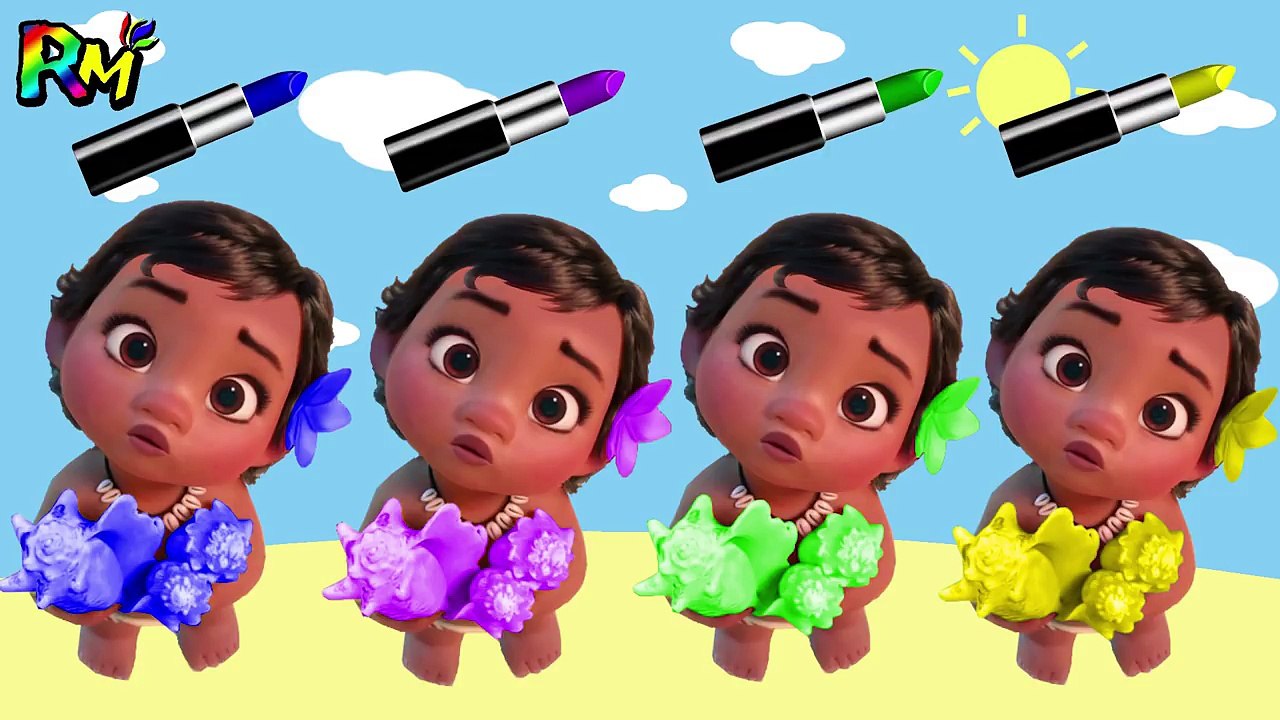 Colors for kids Learn with Moana Wrong Makeup Color Lipstick The Alphabet Song Nursery Rhymes-tWEdrLwaKcQ