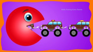 Fun Learning Colors Packman with Cars Monster Truck | Colors for Children to Learn with Packman