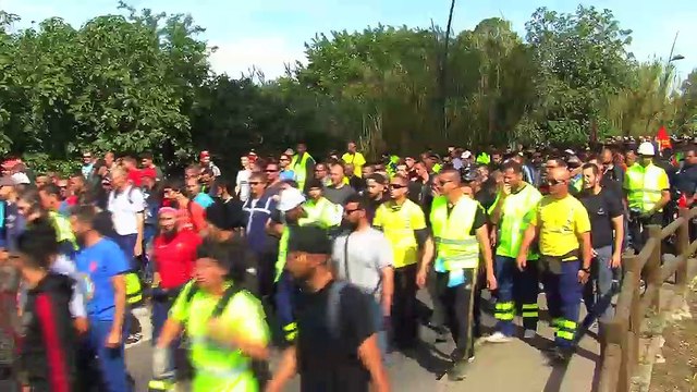Images de la manifestation à Fos et explications du représentant syndical CGT serge Couturis