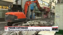 Scenes after 5.4 magnitude quake struck city of Pohang