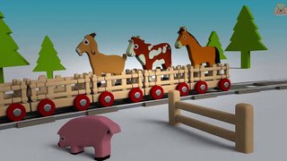 Learn Animals For Kids The Farm Animal Transport Train for children and toddlers