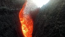 Quand de la lave en fusion avale une caméra GoPro... Volcan filmé de trop pret