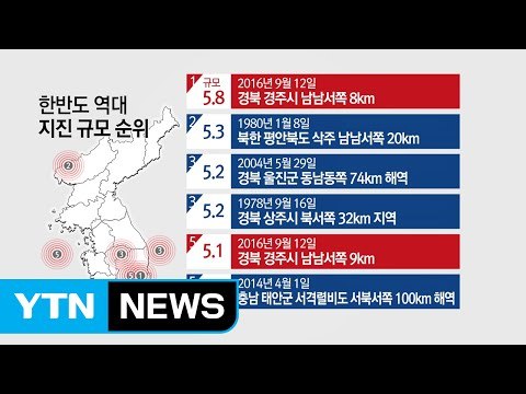 한반도 역대 지진 순위... 어제 지진이 가장 큰 규모 / YTN (Yes! Top News)
