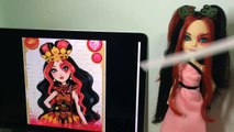 How to Curl Doll Hair Tutorial: Restyling Lizzie Hearts Doll / Makeover - EVER AFTER HIGH