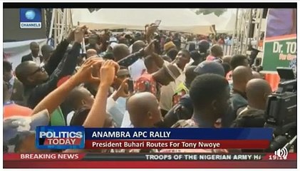 ANAMBRA APC FINALE RALLY: PRESIDENT BUHARI ROUTS FOR TONY NWOYE