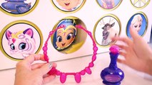 Disney FROZEN vs SHIMMER AND SHINE Games for Kids | Genie Surprise Toys | Elsa Anna Wheel Game