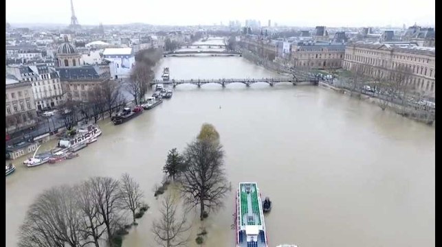 2 minutes de la Seine en crue filmée par un drone