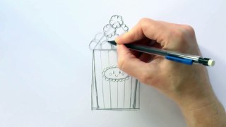 How to Draw a Cartoon Box of Popcorn