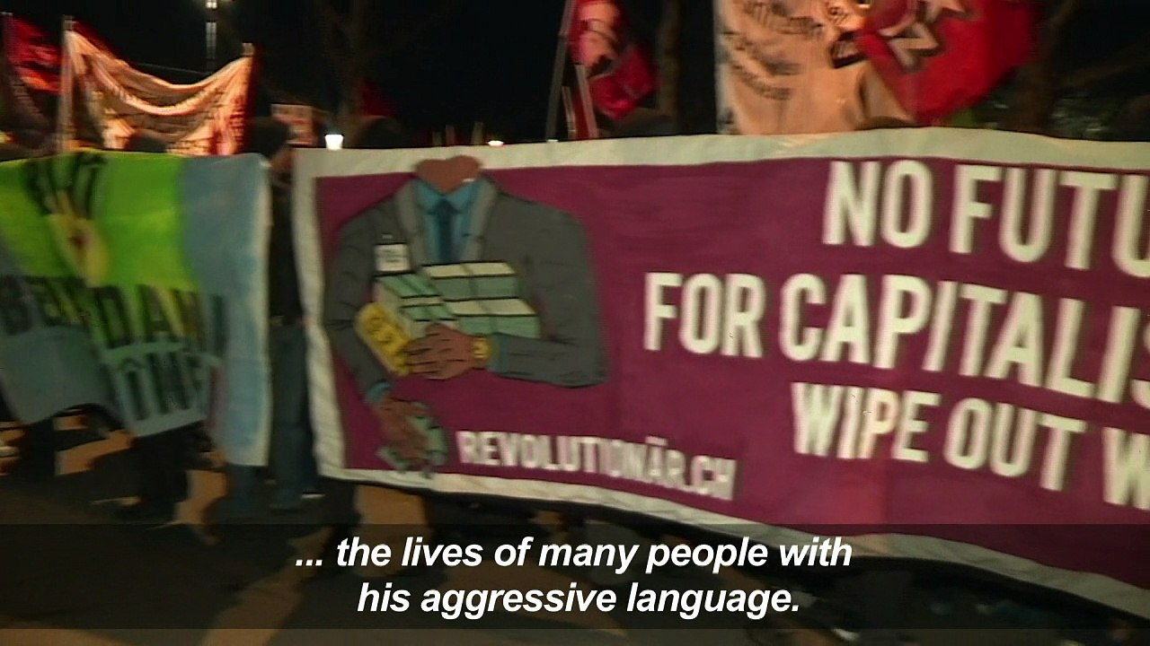 Anti-Trump protesters gather in Zurich (2)