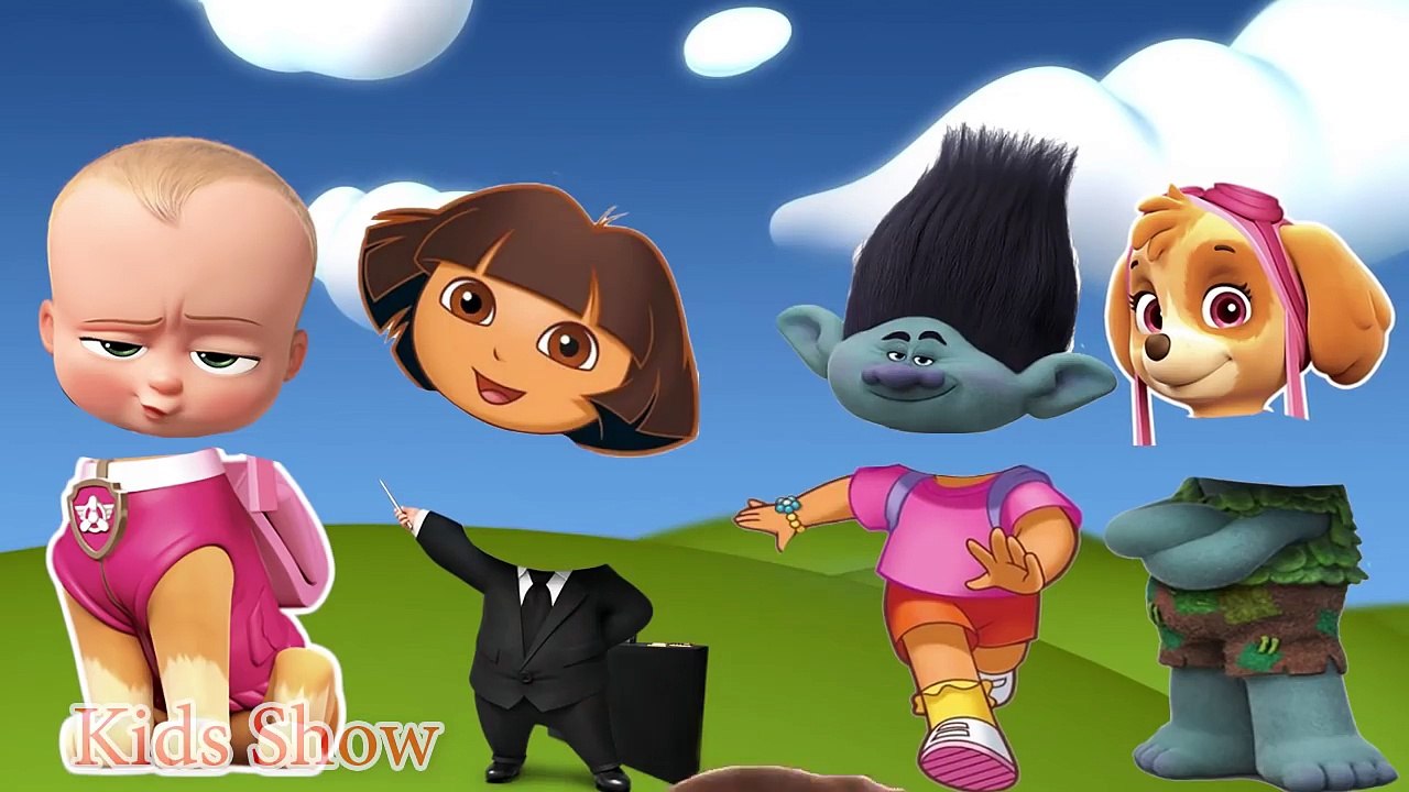 ✿ Wrong Heads, Paw Patrol Skye, Dreamworks Trolls, Boss Baby, Dora, talking tom, Finger Family Song