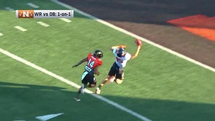 Justin Watson makes crazy one-handed catch in Senior Bowl practice