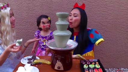 ماجيك نافورة الشوكولاته مقابل رابونزيل الطفل، المجمدة إلسا، الثلج الأبيض ث / مالفيسنتنول