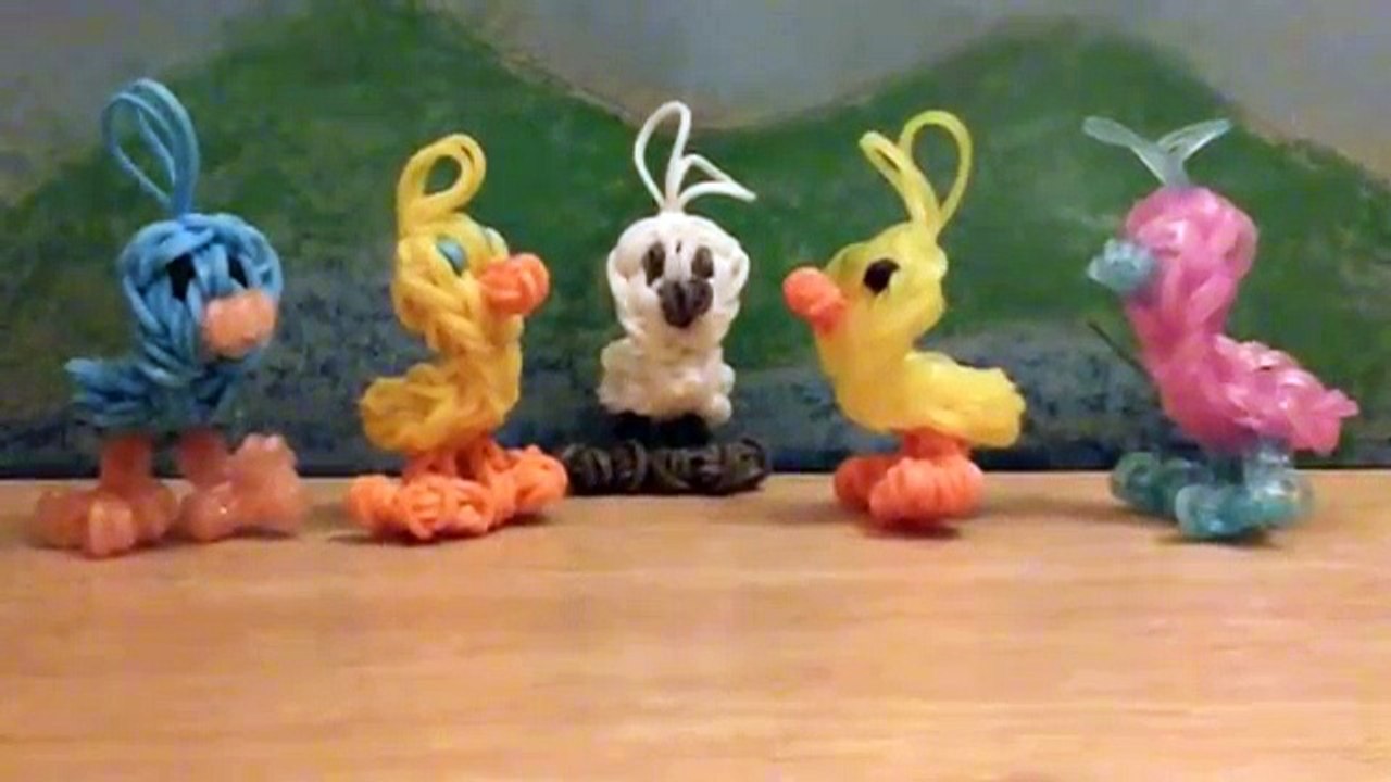Rainbow Loom Duck / Rubber Ducky Charm. 3-D Standing