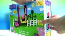 Peppa Pig Playground Swing Construction Building Blocks with Kinder Surprise My