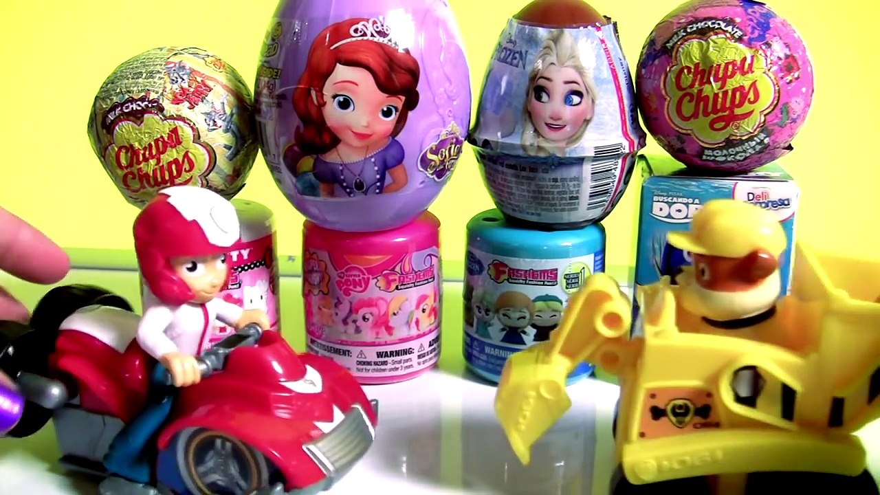 TOYS SURPRISES Frozen Elsa Disney Princess Sofia My Little Pony Chupa Chups Mash
