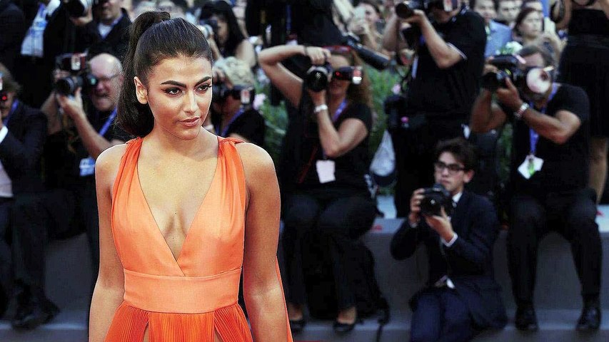 giulia salemi orange dress Italian Models Suffer Wardrobe Malfunctions at Venice Film Fest