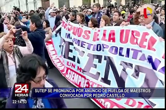 Sutep se pronuncia por anuncio de huelga de maestros convocada por Pedro Castillo