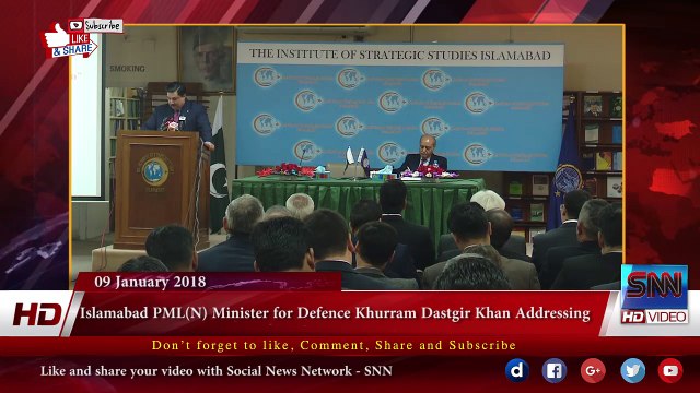 Islamabad PML(N) Minister for Defence Khurram Dastgir Khan Addressing