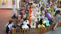 Baby visiting the mall and the indoor playground area