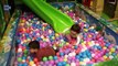 Funny babies,happy babies playing with bubbles in Fun Indoor Playground for Kids