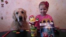 Игрушки из Макдональдса хэппи мил Спивай 2017 Happy Meal Sing Toys unboxing with golden retriever