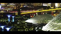 Singapore Gardens by the Bay (Night Aerial Shot)