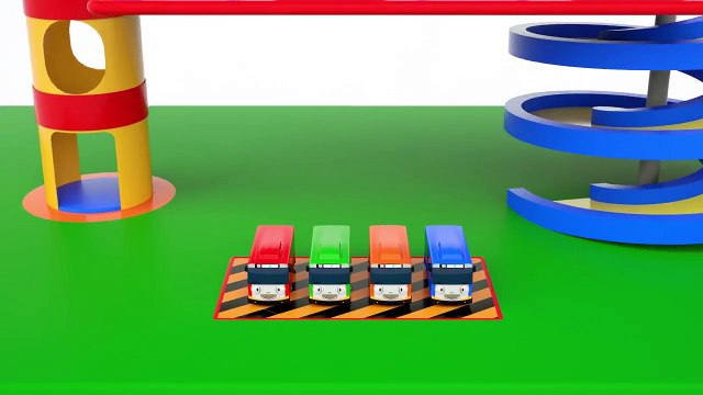 Colors for Children to Learn With Little Bus Toys #h Learn Colors with Multi Level Parking Toy