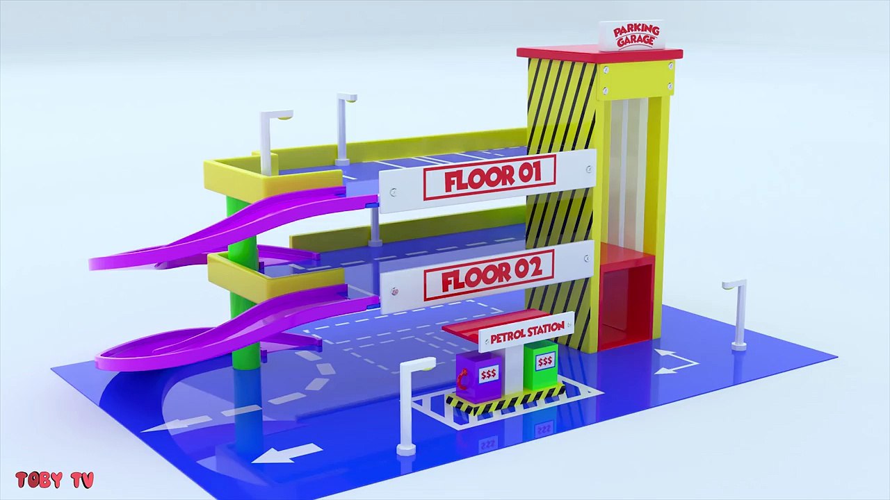 Colors for Children to Learn with Street Vehicle Toy Car Parking for Kids - Learning Parking Video