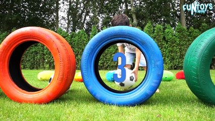 Learn Numbers and Colors with M&M's Tires for Children and Toddlers