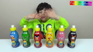 Learn Colors with Angry Birds Drinks for Children and Toddlers