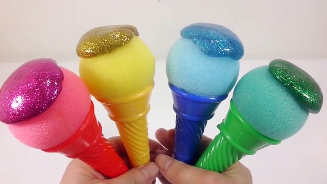 DIY How To Make Manicure Colors Slime Learn Colors Glitter Silme Clay Icecream Toys