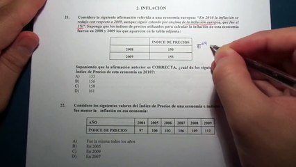 Cálculo de la inflación a partir de un índice de precios