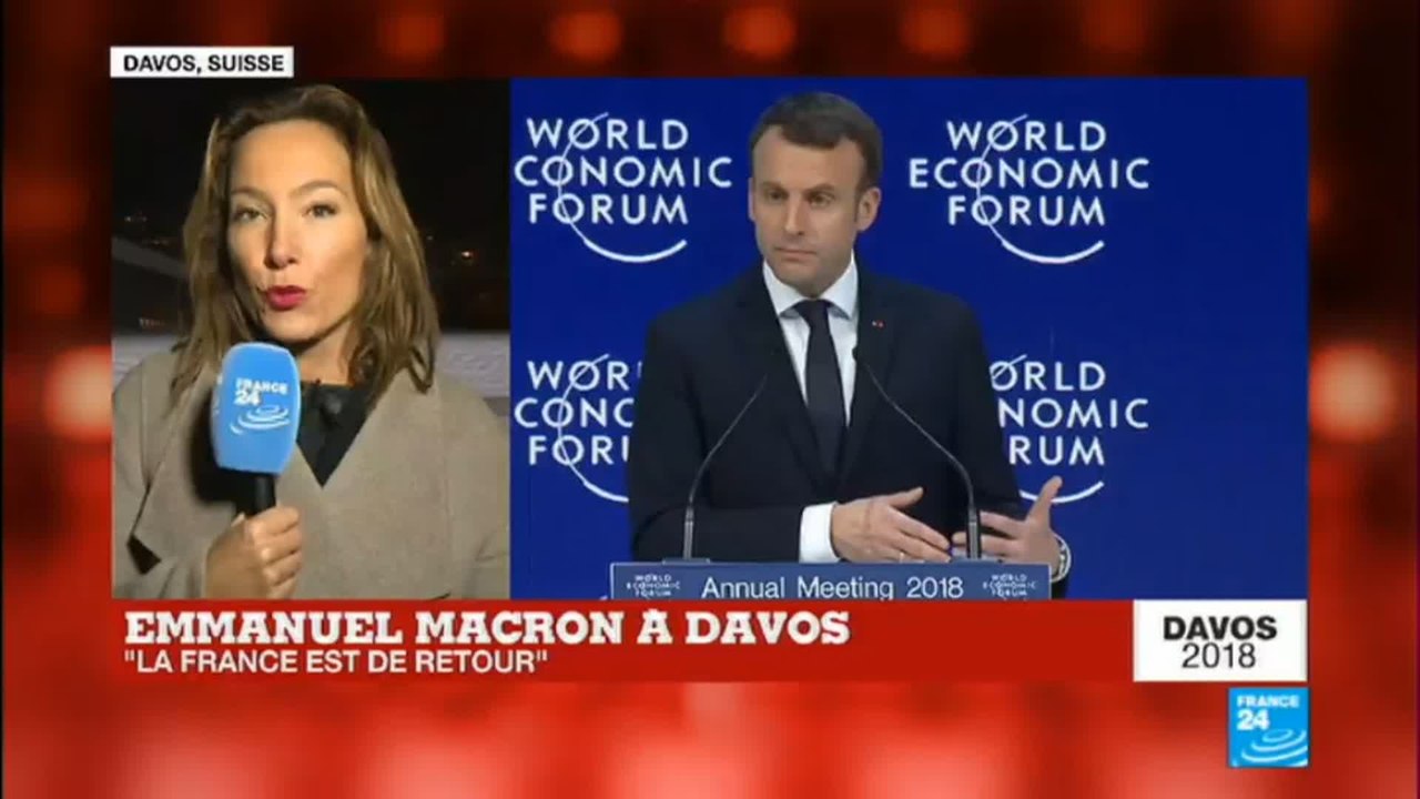 Macron à Davos : "son discours lie entre le monde diplomatique et le monde économique"