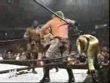 WWE  Chris Jericho attempts a Moonsault
