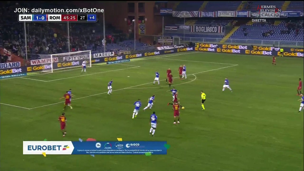 Edin Dzeko Goal HD - Sampdoria 1 - 1 AS Roma - 24.01.2018 (Full Replay)